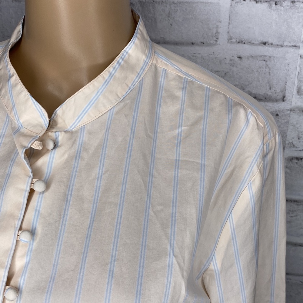 Frame Ruffle Cuff Popover Stripe Top - image 6